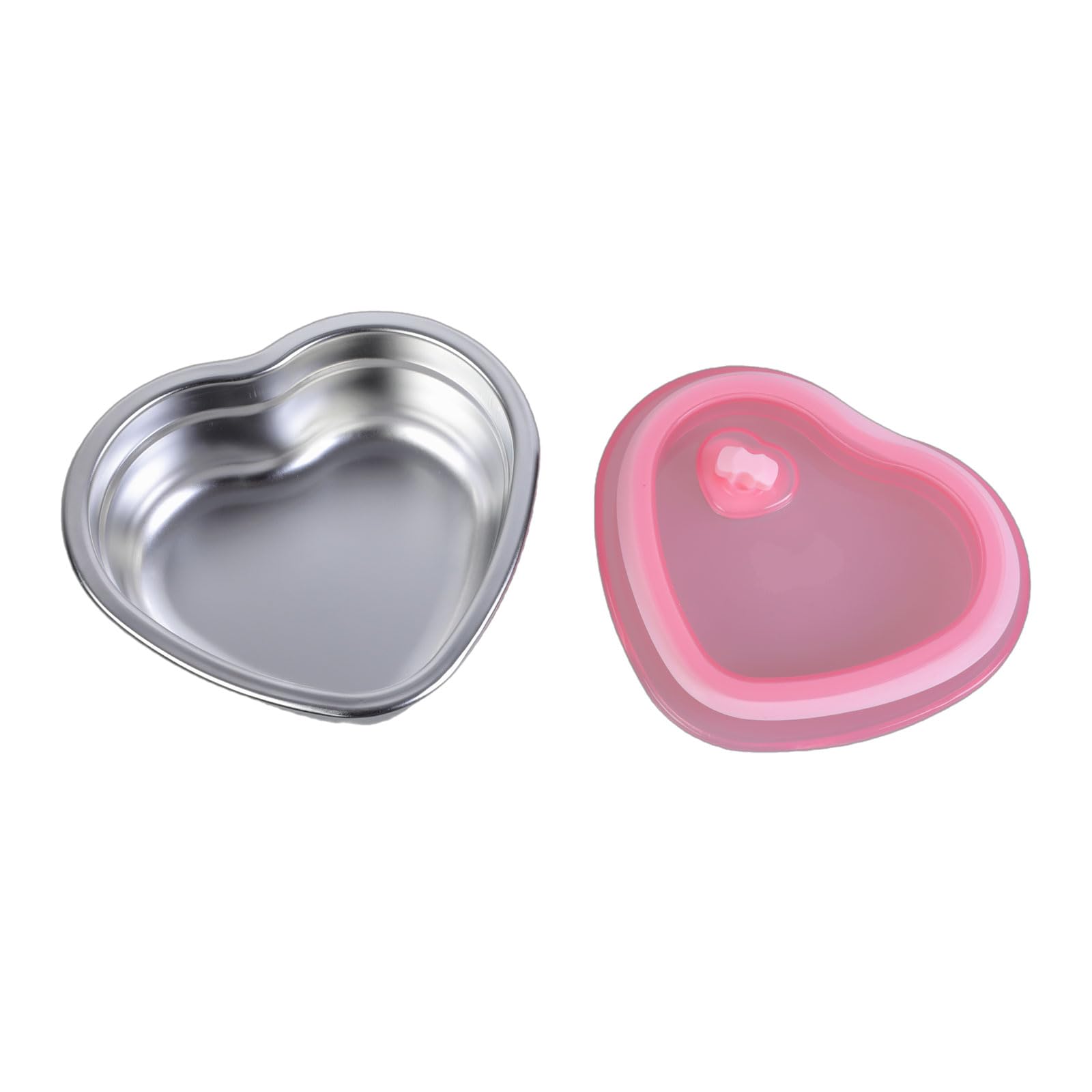 MICFENY Stainless Steels Dessert Display Bowl Efficient Cake Packaging Holders in Heart Shape Elegant Strawberry Cake Container