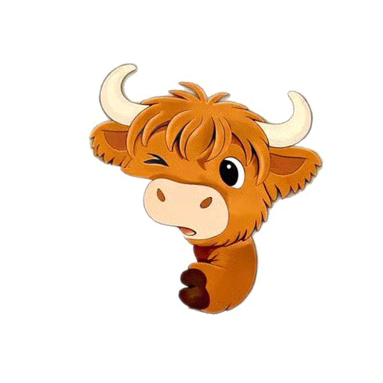 Humorous Cow Wall Sticker Farm Cattle Design Peeking Cow Decal for Kids Room or Country Fashion House Bathroom Wall Art