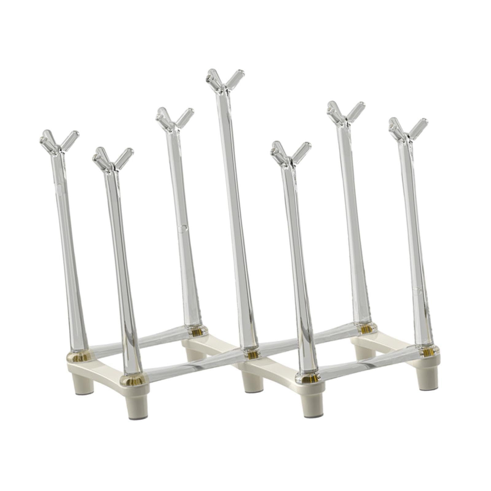 PIXZCSA Retractable Bottle Drying Rack Unique Effectively Handles Different Cup Sizes Daily Can Be Stably Placed On Table Or Countertop Glass Cup Stand, White