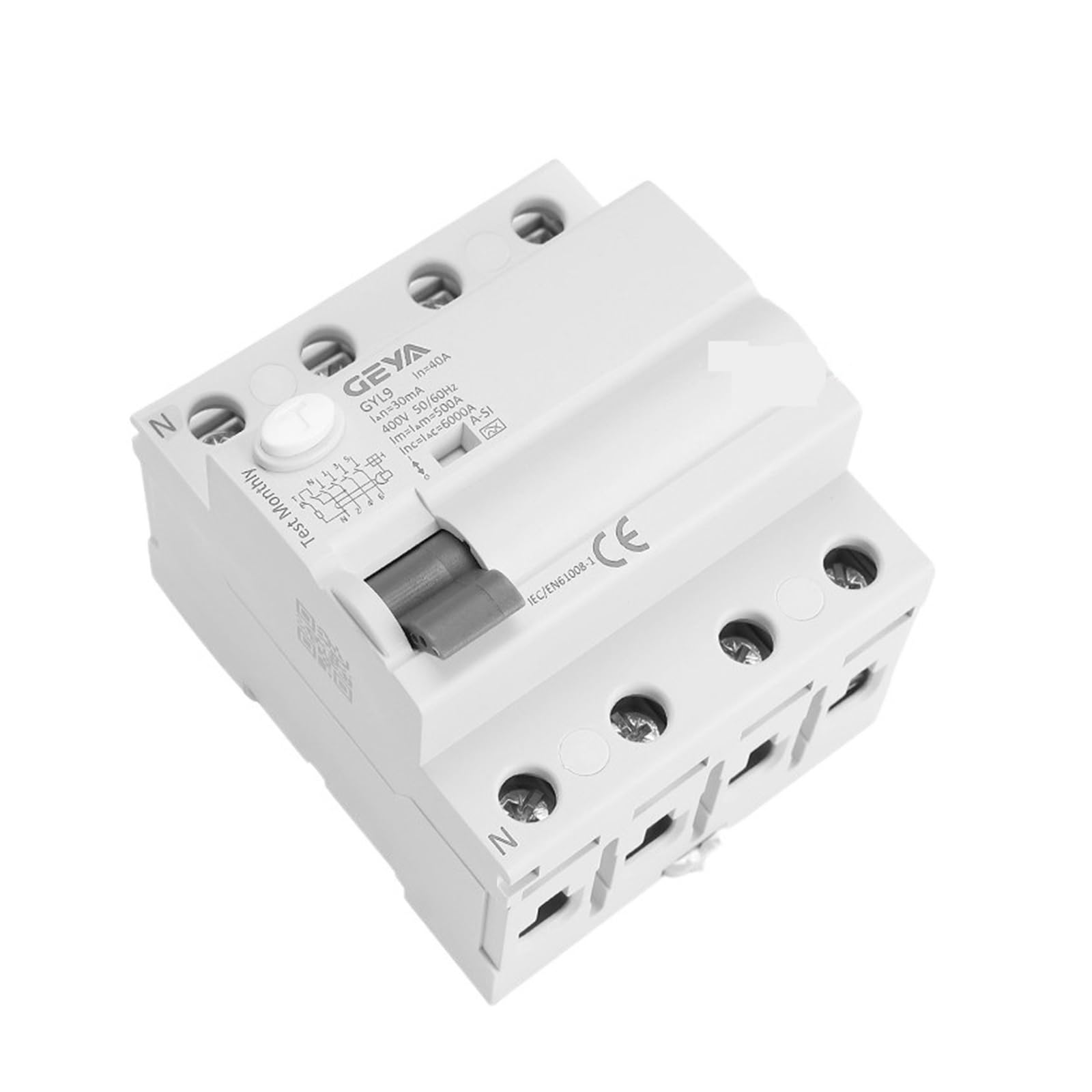GVBAEPIEO GYL9 4Pole TypeA-SI Type RCD RCCB Electromagnetic Residual Current Device 40A 63A Super Immunity Leakage Circuit Breaker(TypeA-SI 4P 40A 30mA)