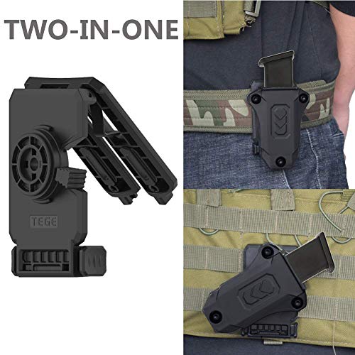 Single Magazine Pouch, Universal 9Mm .40 Mag Holder Double Stack Mag. Holster 1911 Single Stack Magazine Pouch With 1.5''-2.0'' Belt Clip For Glock Sig Sauer S&W Beretta Browning Taurus H&K And More #TOP5