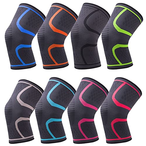 Professional fitness knee pads Men and women knee pads Knee pressure sheath Running knee pads Medical grade knee pads Suitable for meniscus tears Arthritis Joint pain relief (sky blue, Large) (HJ001)