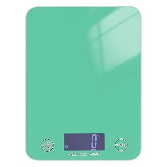 Mediumaquamarine Food Scale 11lb Digital Small Kitchen Scale Waterproof Tempered Glass Use for Meal Prep - Four Units of Measurement