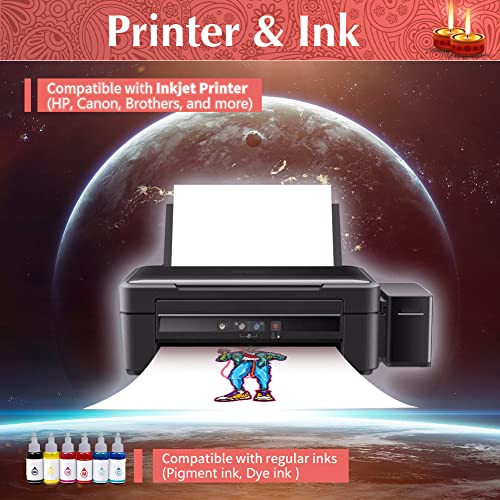 Image of TransOurDream Dark 5.0 Iron on Heat Transfer Paper for Dark Fabric (5 Sheets, A4) T Shirt Transfers Paper for Inkjet Printer Printable Heat Transfer Vinyl for T-Shirts (TRANS-D5-5)