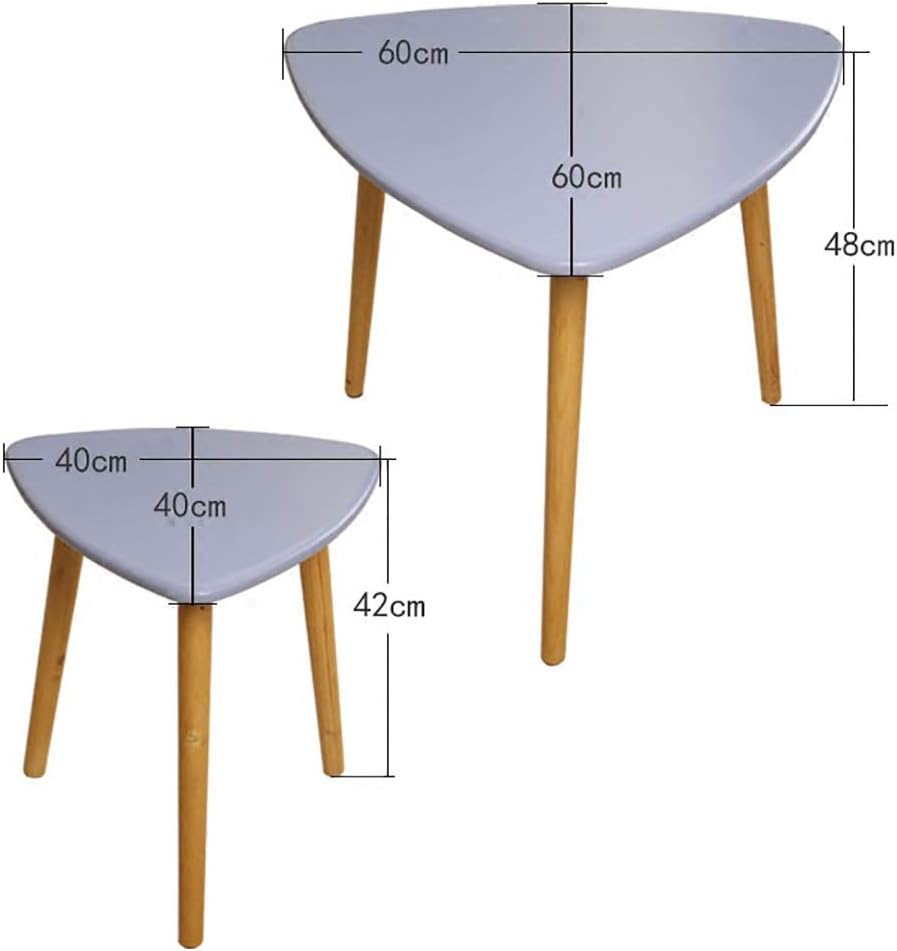 Triangle Nesting Coffee End Tables Set of 2, Modern Furniture Decor Side Table for Living Room Balcony Home and Office