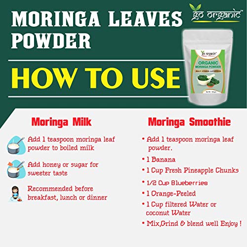 Image of Go Organic Moringa Leaf Powder (150 Gm) - Herbal Supplement with Vitamins