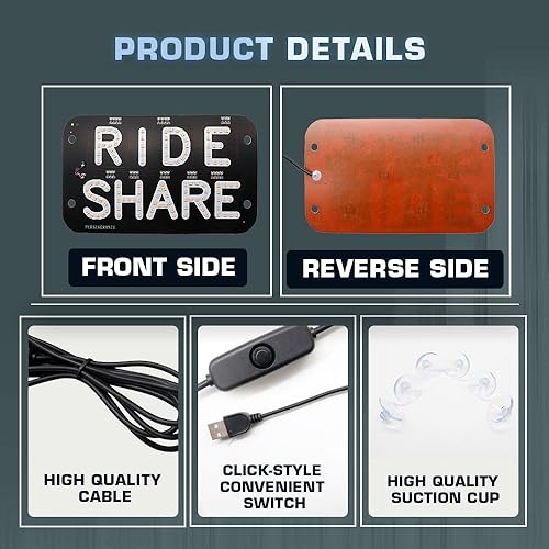 Accesorio LED para ventana de auto YSY Juren RideShare miniatura 3