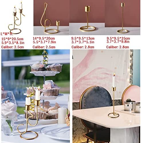Candelabros dorados, adornos geométricos nórdicos para centro de mesa, candelabros navideños para mesa de comedor, portavelas decorativos