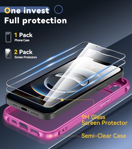 Image of ivoler 3-in-1 Case for iPhone 17e /16e 6.1 inch, Pink