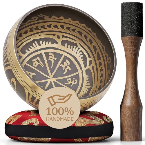 Silent Mind Tibetan Singing Bowl Set – Easy to Play & Beginner Friendly Meditation Bowl...
