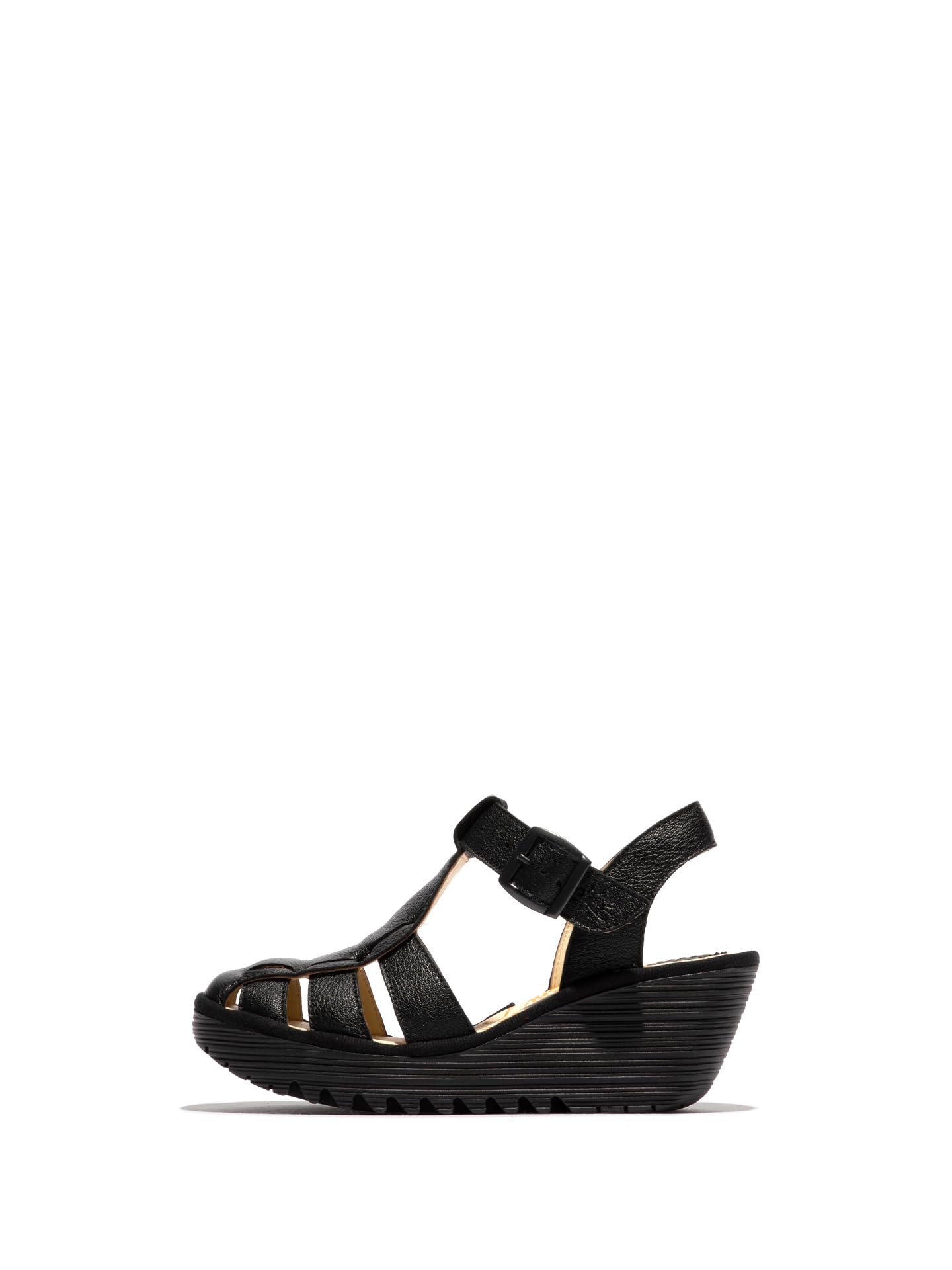 Fly London Women's YERU619FLY Sandal, Black, 7 UK