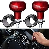 Frienda 2 Pieces Power Handle Car Steering Wheel Suicide Spinner Knob, Easy Turn Steering Ball for...