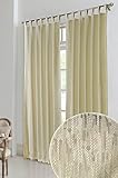 Material: 100% poliéster. Gardine 20510 - Cortina térmica (Forro Polar, 245 x 140 cm), Color Crema