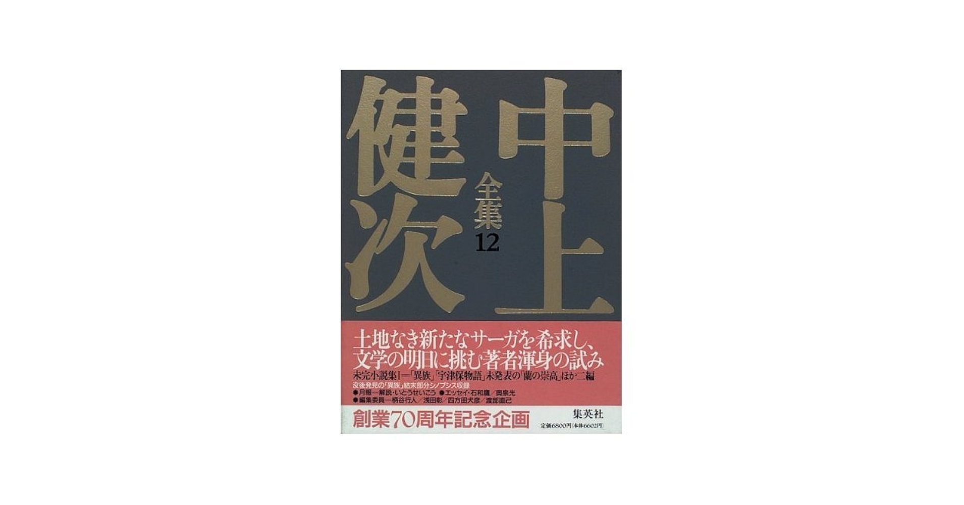 未完小説集1 宇津保物語/火ねずみの恋/異族/吉野/蘭の崇高 中上
