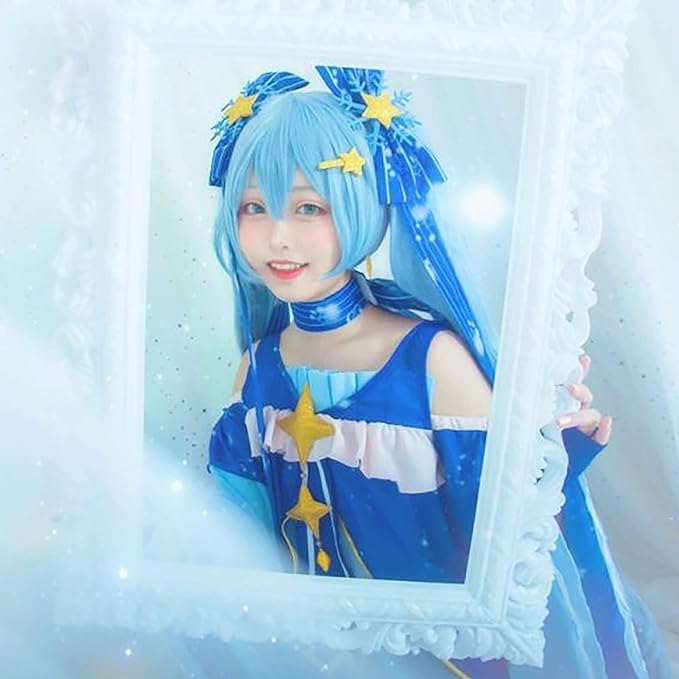 Amazon.co.jp: ウィッグ付き 雪ミク 初音ミク コスプレ 衣装 アニメ