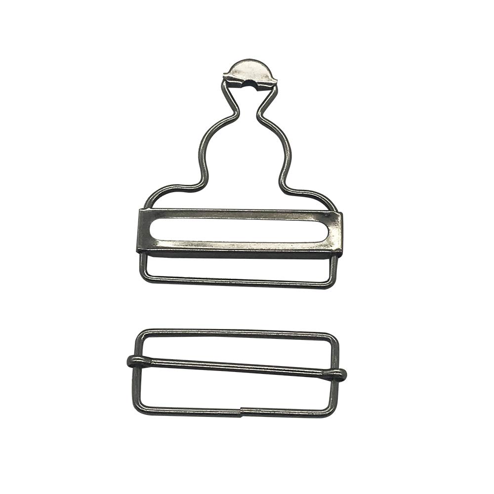 Suspender Adjuster Overall Braces Buckle,Bronze Dungaree Fastener Braces Buckle with Slider,Pack of 6 Sets (2") Q343