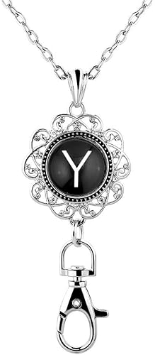 Miniatura 8 de Casa De Novia - Llavero de oficina para mujer, diseño de letra A-Z, con botón de presión, Metal