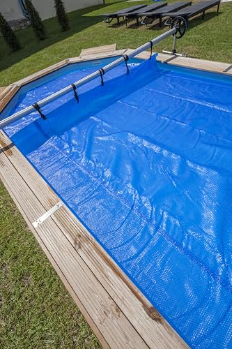 Gre 90172 – Teleskopischer Aufroller für eingelassene Pools, maximale Breite 5,50 m, eloxiertes Aluminium und drehbare Räder