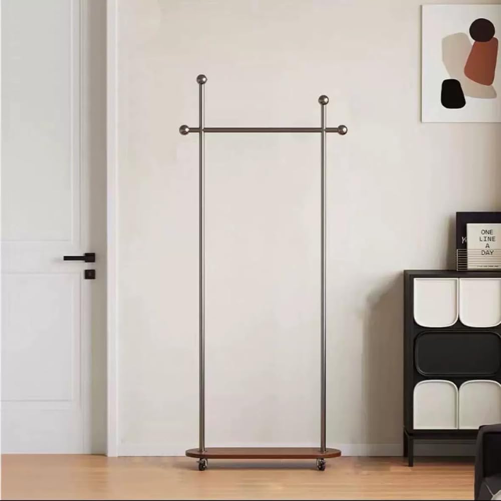Yjtjp Silvery Garment Rack Portable Clothes Rack Withstorage Shelf, Heavy Duty Clothes Rail On Wheels, Clothing Rail Clothes Rails For Bedroom (Silvery)