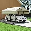 10x15 Ft Carport, Heavy Duty Metal Car Port, All-Weather Protection, Easy Assembly for Cars, Trucks, Boats, Tractors, and Outdoor Storage