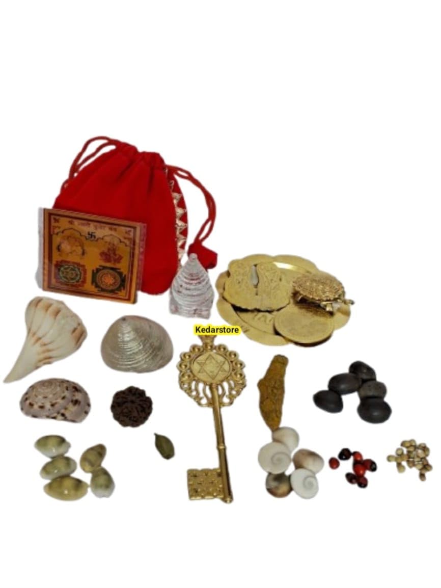 Kedarstore Shree Laxmi Potli for Wealth and Prosperity with Kuber Yantra for Success, Mind Peace, Increse Positivity and Acctract Money Potli for Home Diwali Office, Factory Shop.-image-33