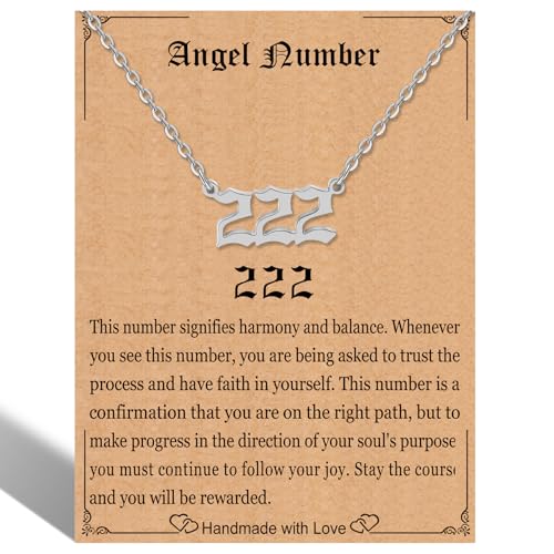 Collier chiffre 222 en argent pour femme avec pendentif numérologie discret