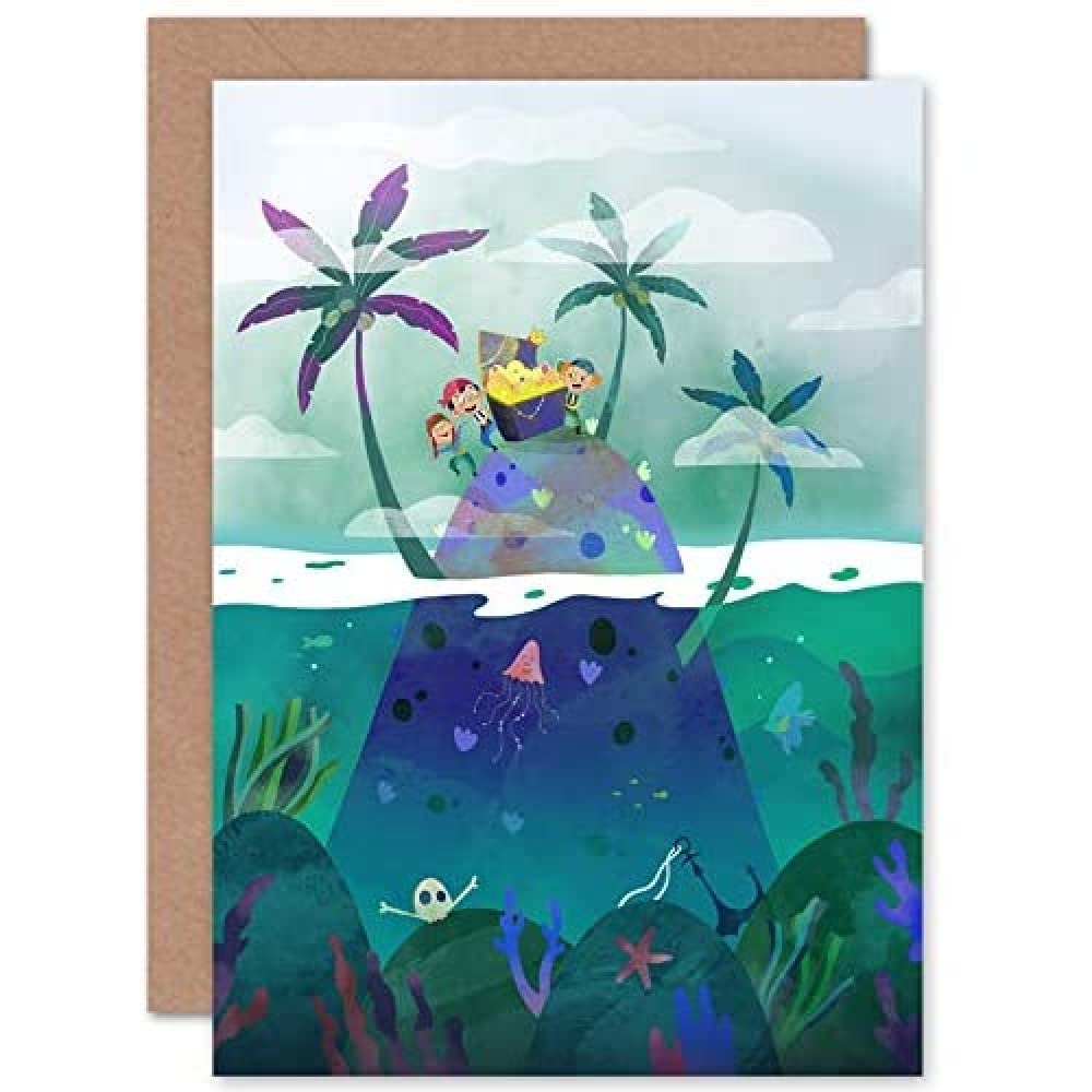 Wee Blue Coo Pirates Treasure Greetings Card