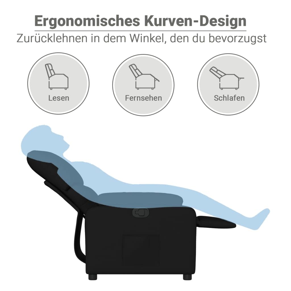 vidaXL Relaxsessel Schwarz Kunstleder