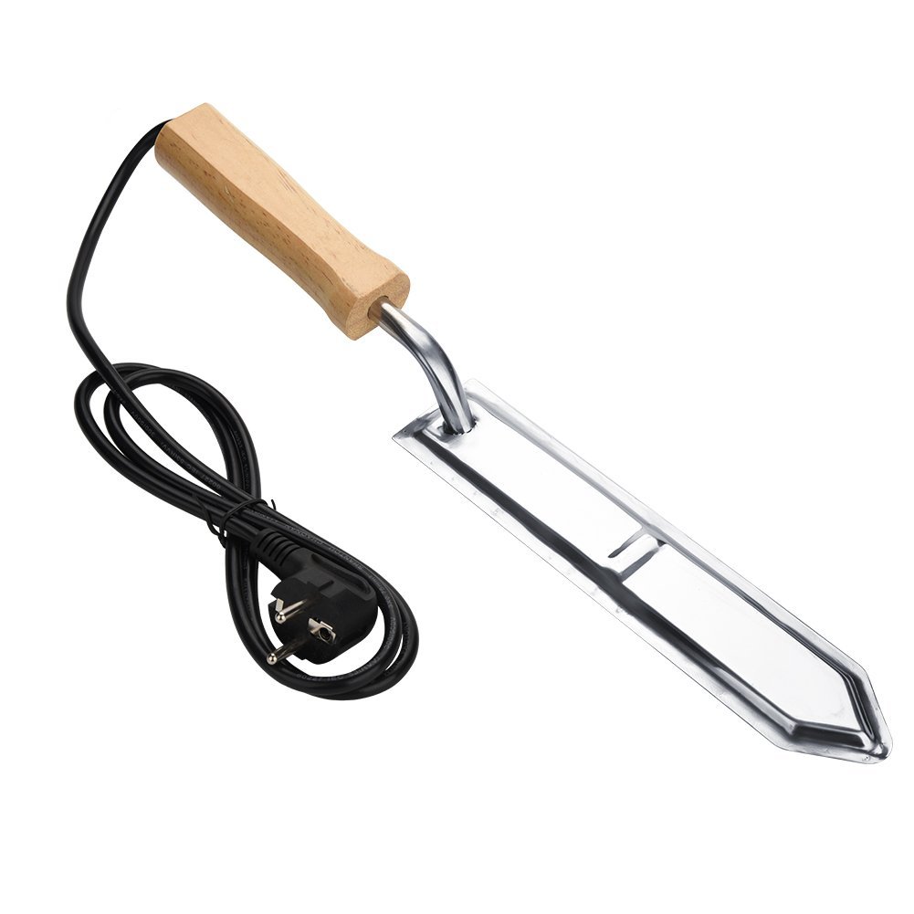 Atyhao Couteau électrique à Désoperculer Le Miel, Grattoir à Miel Extracteur d'abeille Outils D'apiculture Fournitures D'extracteur d'abeille(Prise UE)