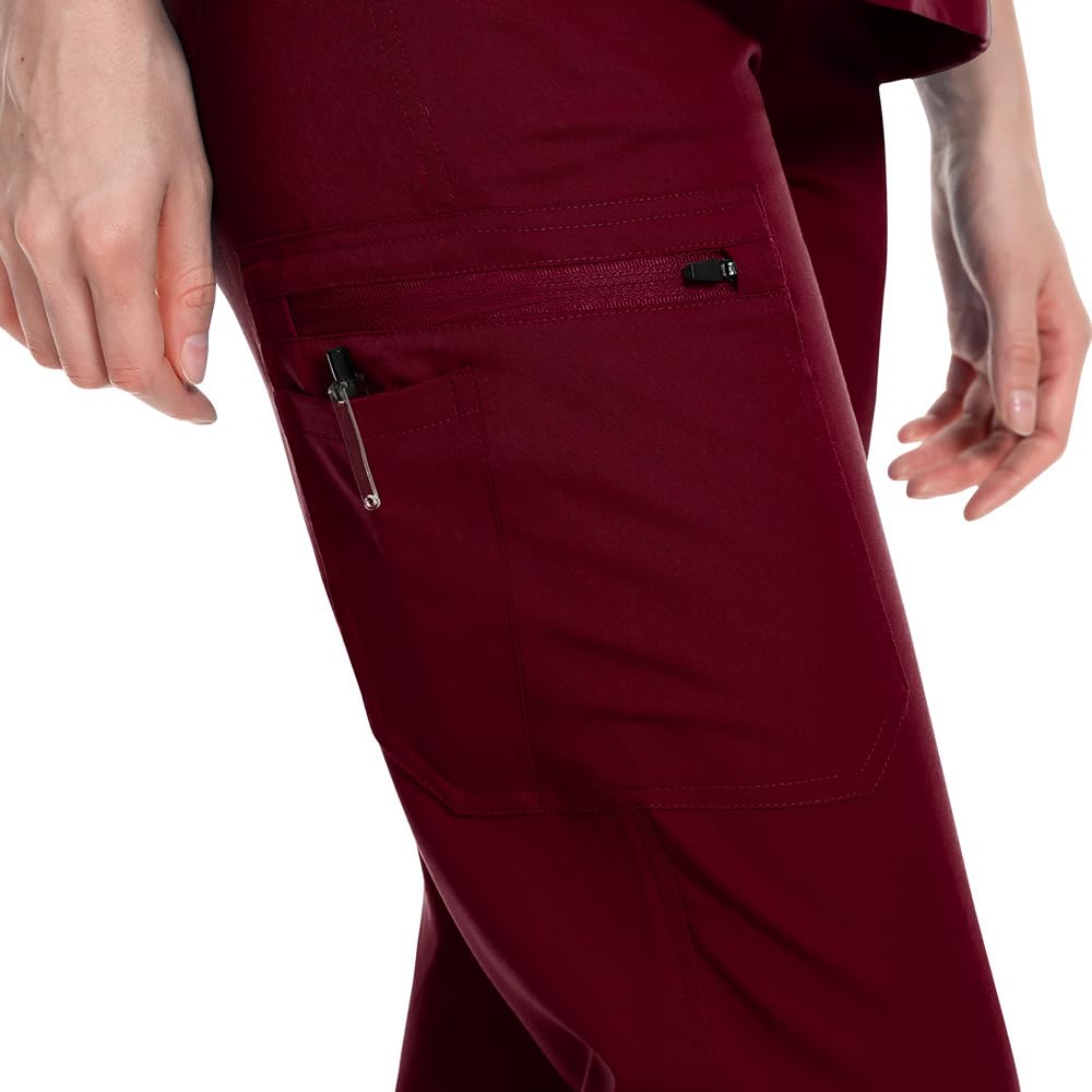 Pantaloni da infermiera con elastico in vita con coulisse in vita 5 tasche traspiranti misto poliestere DK74