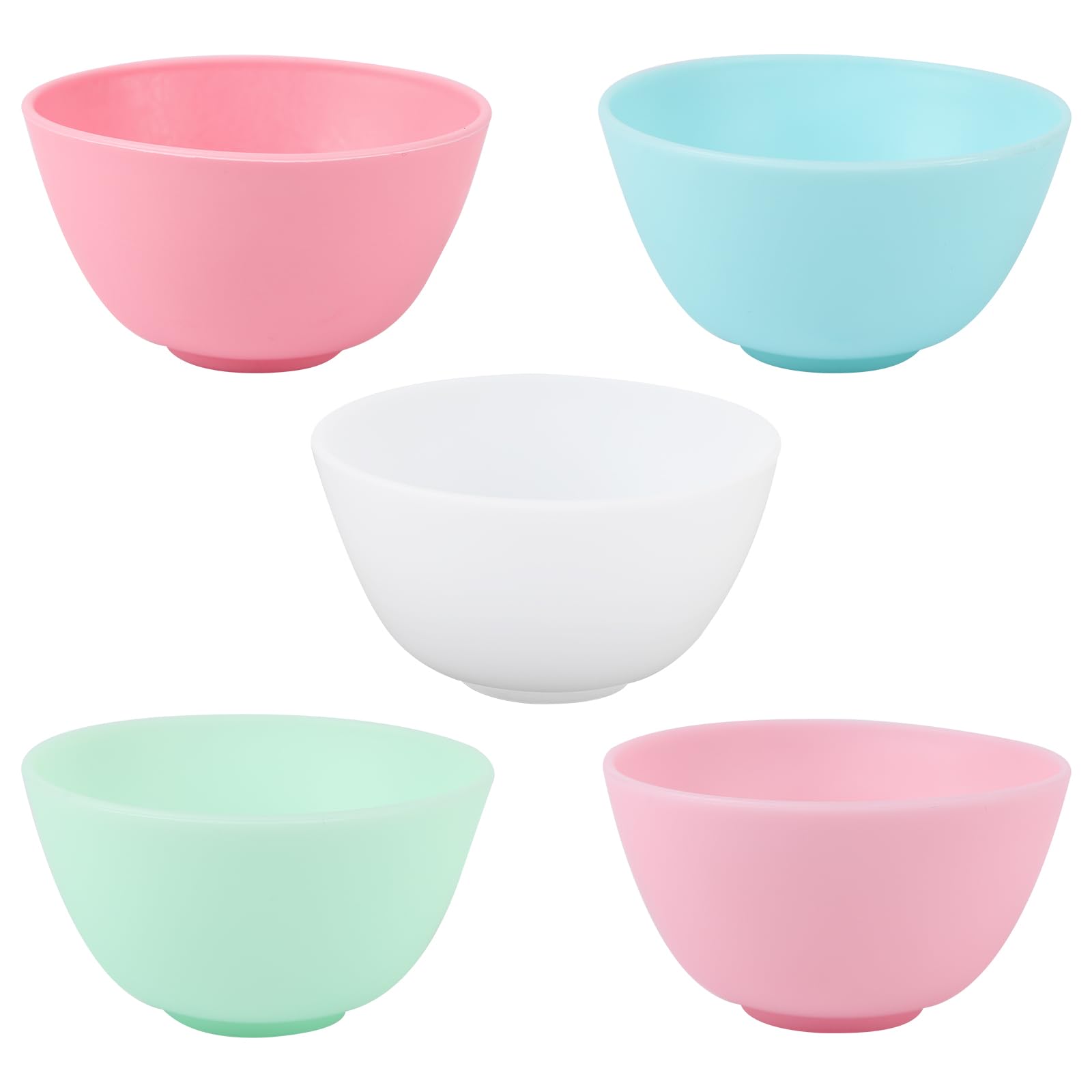 5 Pcs Reusable Silicone Mixing Bowls for Face Masks and Hair Dye, 5 Colors