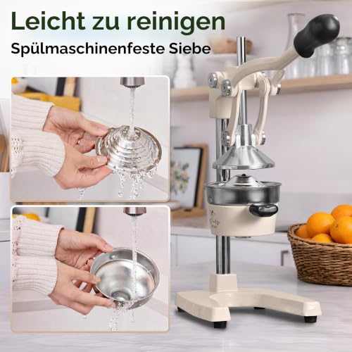 Zulay Professionelle Zitruspresse – manuelle Zitruspresse und Orangenpresse – Zitronenpresse aus Metall – Premium-Qualität… – Ansicht 5