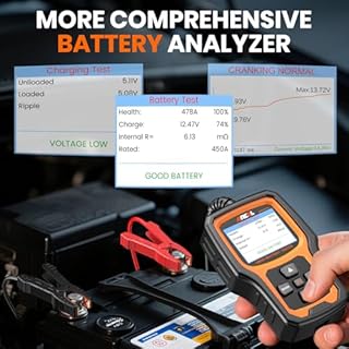 ANCEL AD410 PRO OBD2 Scanner and Battery Tester, 2-in-1 Car Diagnostic Tool, Check Engine Light, EVAP Test, Live Data, 12V Battery Analyzer with Cranking & Charging System Test for Car Motorcycle