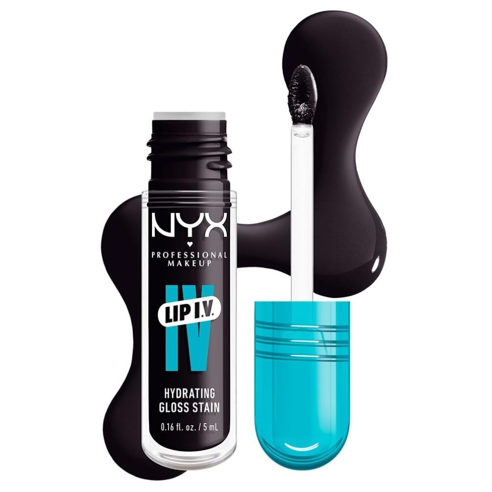 NYX Professional Makeup Gloss e Tinta Labbra Idratante 2in1, Idratazione fino a 12H, Con Vitamina B12 e Magnesio, Lip IV Hydrating Gloss Stain, Tonalità: 16 Grape Gushin'