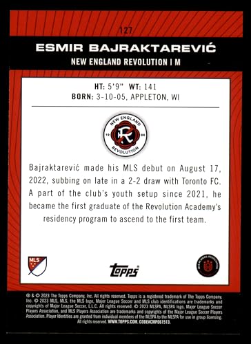 2023-Topps-127-Pitch-Prodigies-Esmir-Bajraktarevic-New-England-Revolution-Card-NMMT-New-England-Revolution