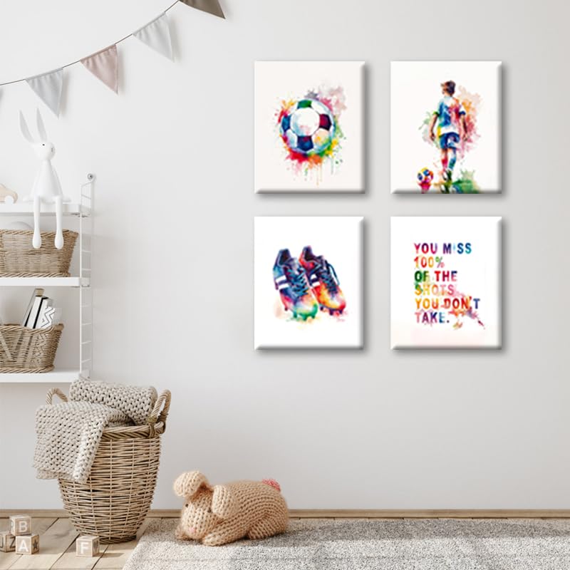 Image of Frimeeme Framed Graffiti Soccer Canvas Wall Art, 8x10 Inches