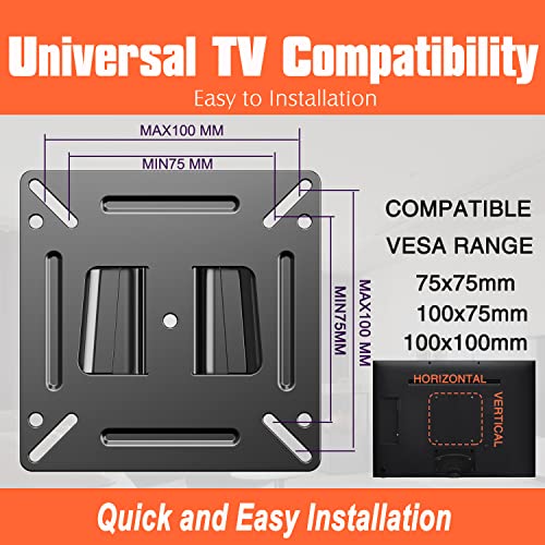 JXMTSPW Monitor Wall Mount Most 14-24“ TVs Computer Universal Low Profile RV TV Wall Mount VESA Up to 100x100mm Max Weight 30lbs Fits 15 19 20 22 23 Inch Camper Small Monitor Mount Bracket - Image 2