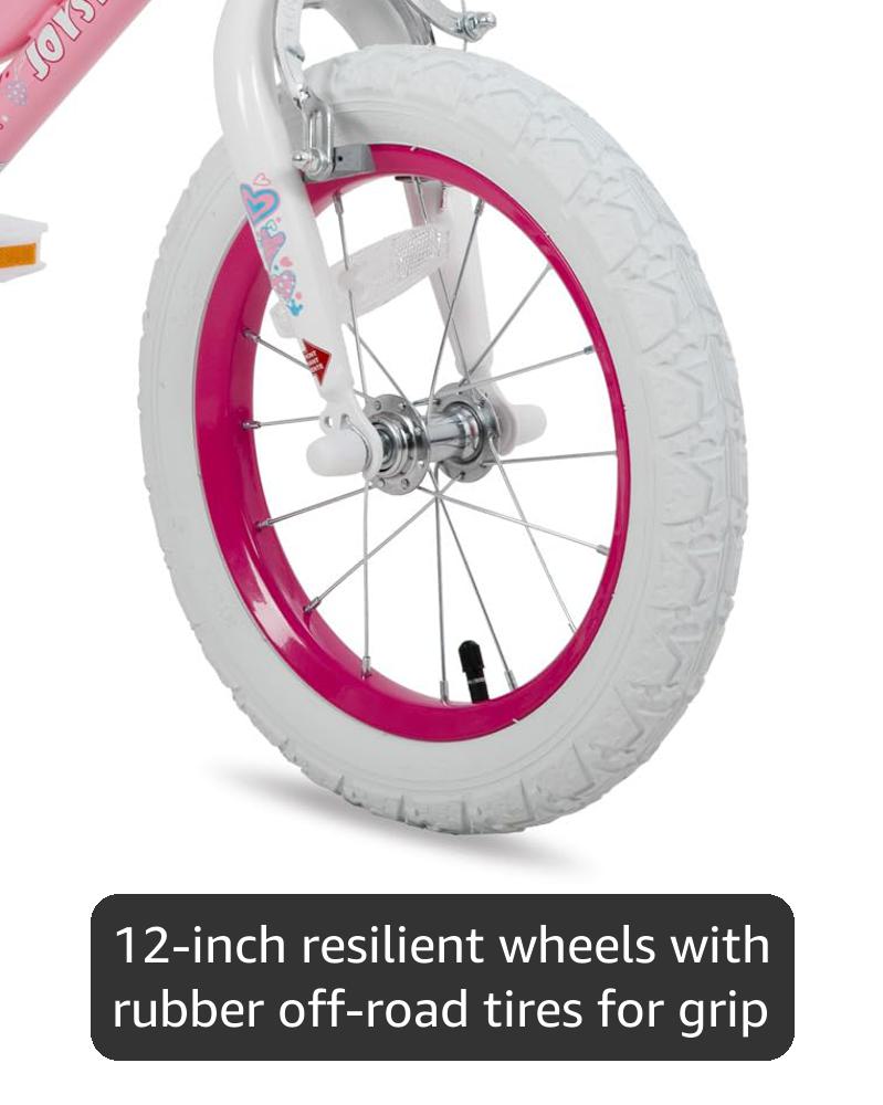 JOYSTAR Angel Girls Bike for Toddlers and Kids Ages 2-13 Years Old, 12 14 16 18 20 Inch Kids Bike with Training Wheels & Basket, 20 24 Inch Girls Bicycle with Handbrake & Kickstand