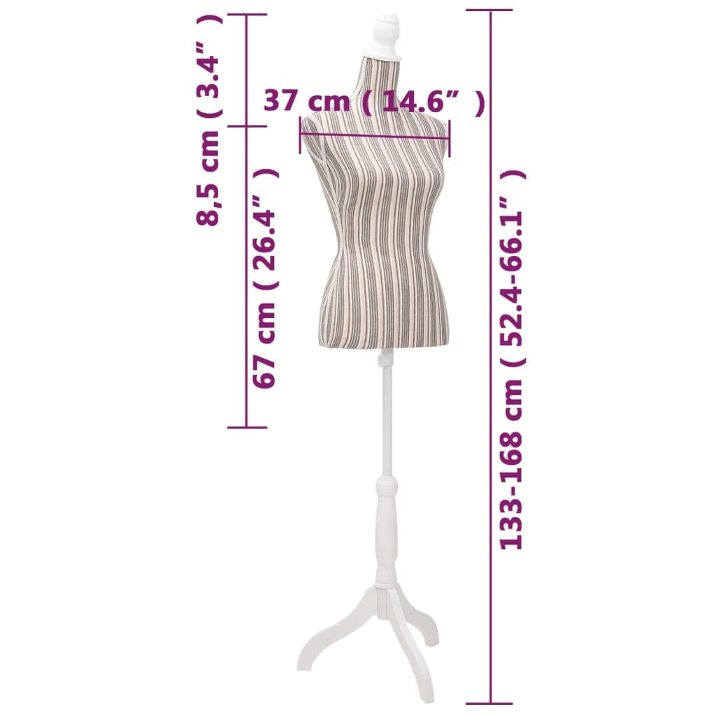 Busto Sartoriale Donna Manichino in Tessuto con Strisce, Casa e Giardino,Forniture domestiche,Immagazzinamento e organizzazione,Abbigliamento e sistemazione negli armadi,Omini, 3.5kg-30031