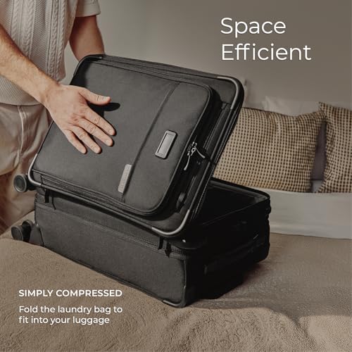 Briggs & Riley Travel Laundry Bag with Drawstring - Separate Used & Clean Clothes, Luggage & Suitcase Laundry Bag, Washable Nylon Fabric, Reusable - Luggage Accessories, Black4