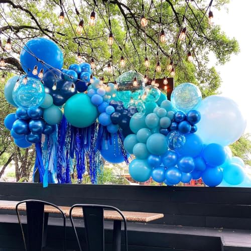 Image of Bezente Blue Latex Balloons Set 60pcs 12 inch