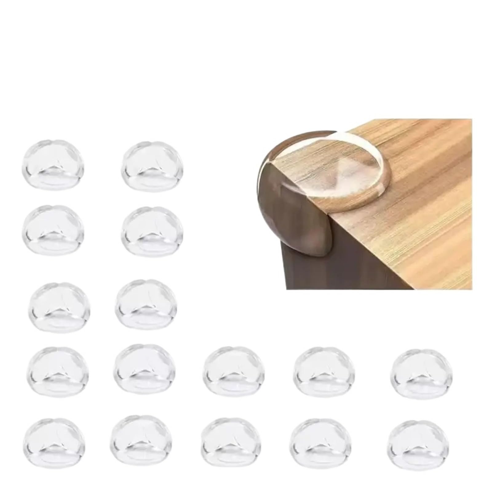 4/8/16pcs Safety Silicone Table Corner Protector Furniture Edge Protection Cover Transparent Children Anti Collision(16PCS Round Shaped)