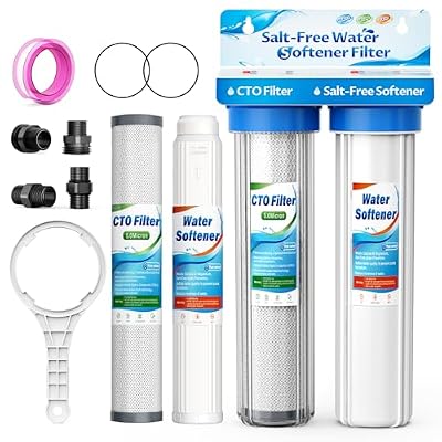 Salt Free Whole Home Water Filtration System,3/4" FNPT Salt Free Water Softener Alternative, 0.5 Micron Filtration Reduce Chlorine, Chemical & Odors Prevent Water Scale Buildup,Protect Appliances