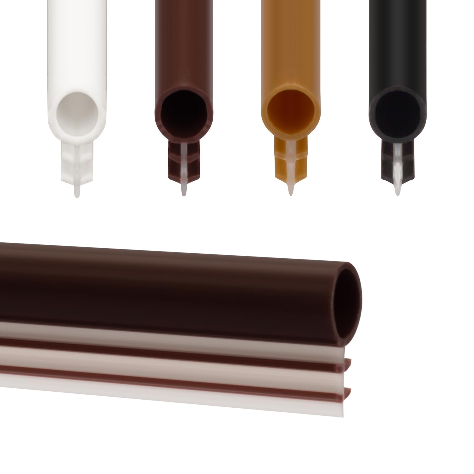 showingo Window Weatherstrip Seal 1/4" Bulb Bubble Kerf Mount Bulb Gasket Window Weather Stripping Kerf - 4 Colors and 5 Length Options (25', Brown)