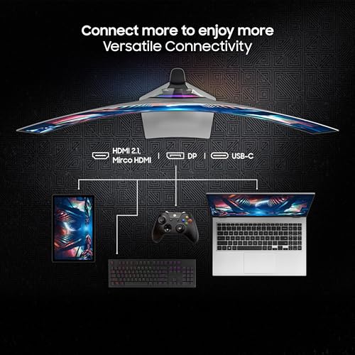 Image of Samsung 49 inch (124.4cm) Odyssey OLED G9 Curved Gaming Monitor (Smartchoice) Dual QHD 5120 x 1440|240Hz|0.03ms|DCI 99%|OLED Safeguard|FreeSync Premium Pro|G-Sync| HDR10+ Gaming|HAS|LS49DG930SWXXL|Silver