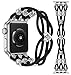 TOYOUTHS Beaded Bracelet Compatible with Apple Watch Band 38mm 40mm 41mm Women, Boho Western Braided Dressy Elastic Stretchy Cute Fancy Charms Solo Loop Strap for iWatch Series 8/SE/7/6/5/4/3/2/1, M