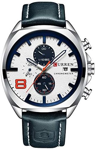 CURREN Relógios masculinos, relógio analógico de quartzo, relógio...