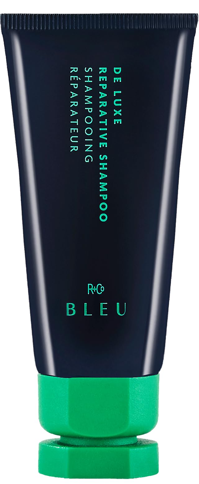 R+Co BLEU De Luxe Reparative Shampoo Mini | Hydrates + Strengthens + Adds Shine | Vegan, Sustainable + Cruelty-Free | 1 Oz