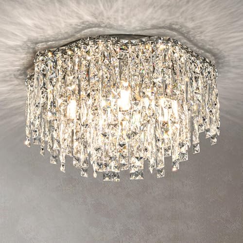 Lámpara de techo de cristal K9 y acero inoxidable cromado de 40CM 2