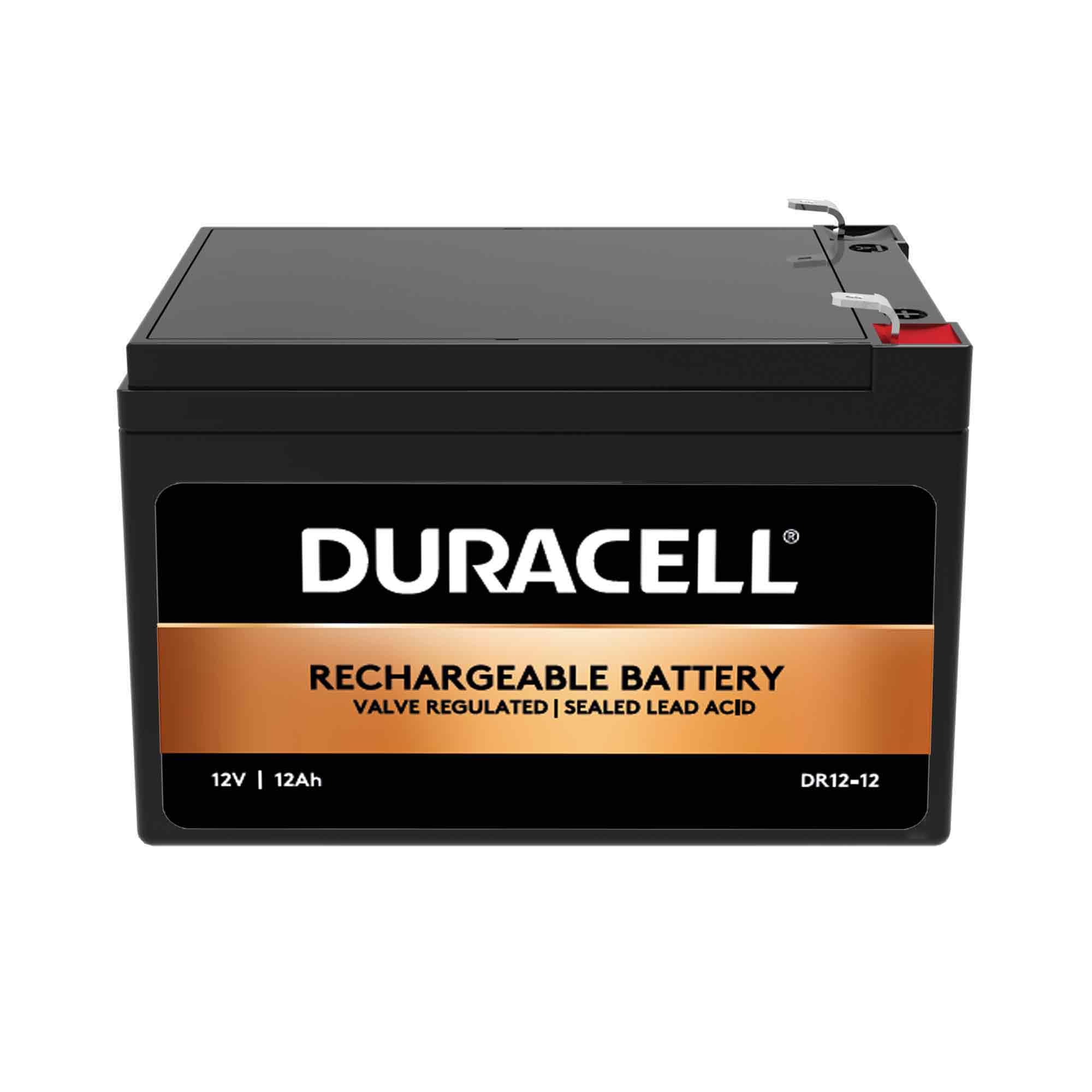 Duracell Original DR12-12 Valve Regulated Lead Battery - 12V | 12Ah - Replaces RBC4 | GP12120F2 | LSLA12-12 | LC-RA1212PG1 | NP12-12 | V143201 | Y12-12